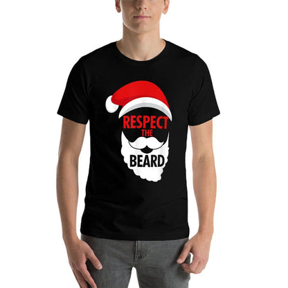 Respect The Beard Santa Claus Bearded Christmas Holidays  Relaxed-fit T-Shirt