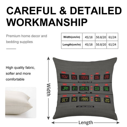 Back To The Future Linen Throw Pillow Cover