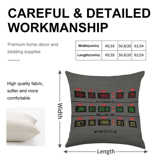 Back To The Future Linen Throw Pillow Cover