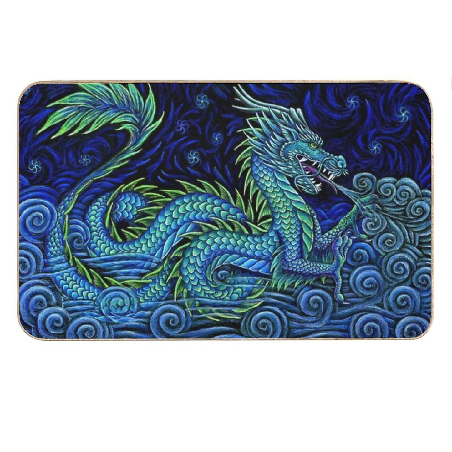 Chinese Azure Dragon Bath Mat
