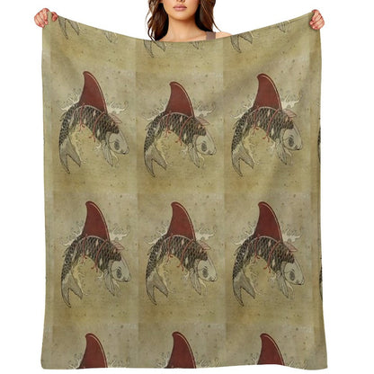 Koi Shark Fin 03 Throw Blanket