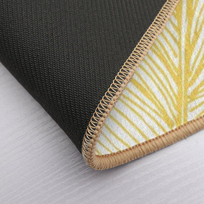 Banana Leaves on Yellow Bath Mat