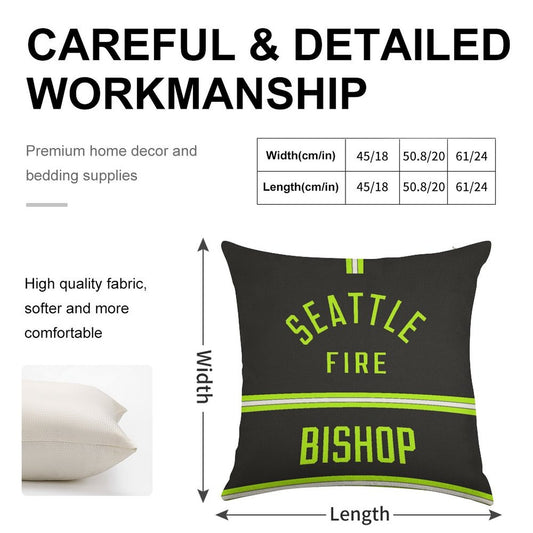 Station 19 - Seattle Fire Bishop Turnouts Pillow Linen Throw Pillow Cover