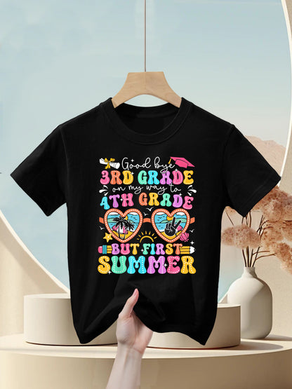 Goodbye 3rd Grade Graduation To 4th Grade But First Summer Kids T-Shirt