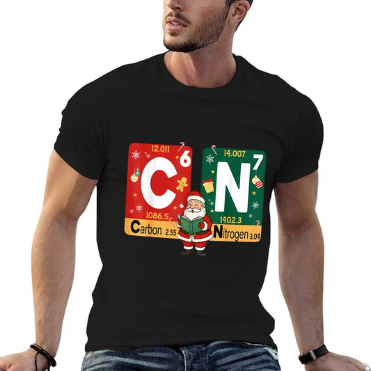 Christmas Carbon Nitrogen 67 Funny Science Santa Teacher  Moisture-wicking T-Shirt