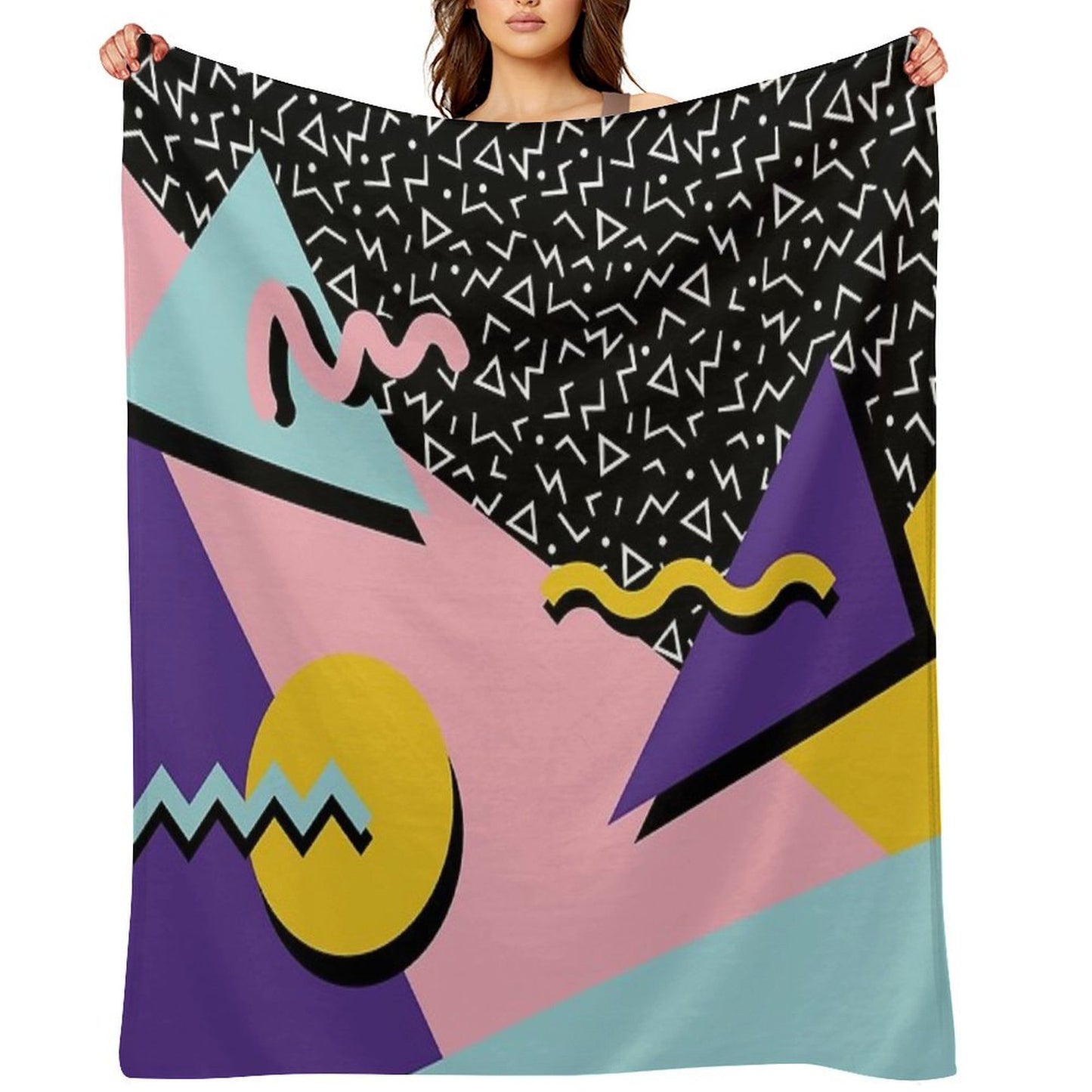 Memphis Pattern 20 - Retro 90s  80s Throw Blanket