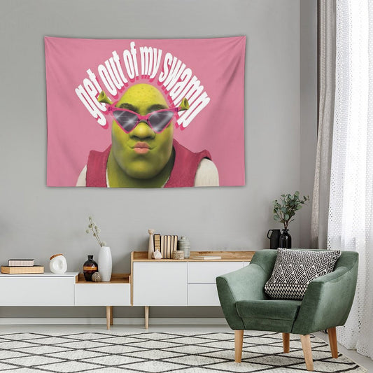 Shrek Funny Get Out of My Swamp Tapestry