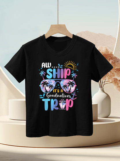 Aw Ship It&#39;s A Graduation Trip Funny Cruise Squad Matching Kids T-Shirt