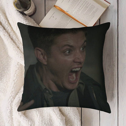 Dean Winchester Scream Linen Throw Pillow Cover