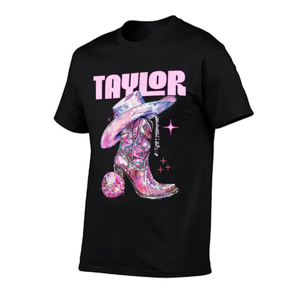 Taylor Outfit Disco Pink Cowgirl Shirt Womenn Girls Name T-Shirt