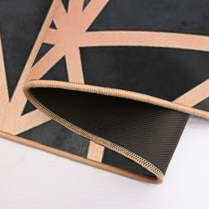 Black And Copper Geo  Non-Slip Bath Mat