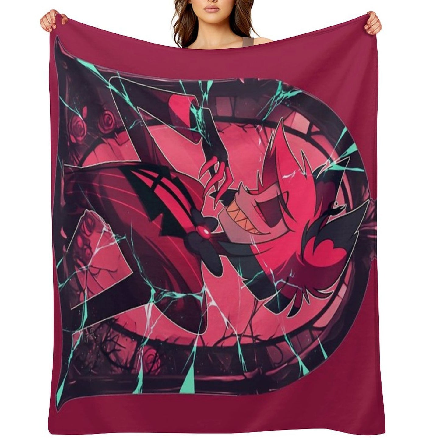 Stained Glass Alastor - Cracked Throw Blanket
