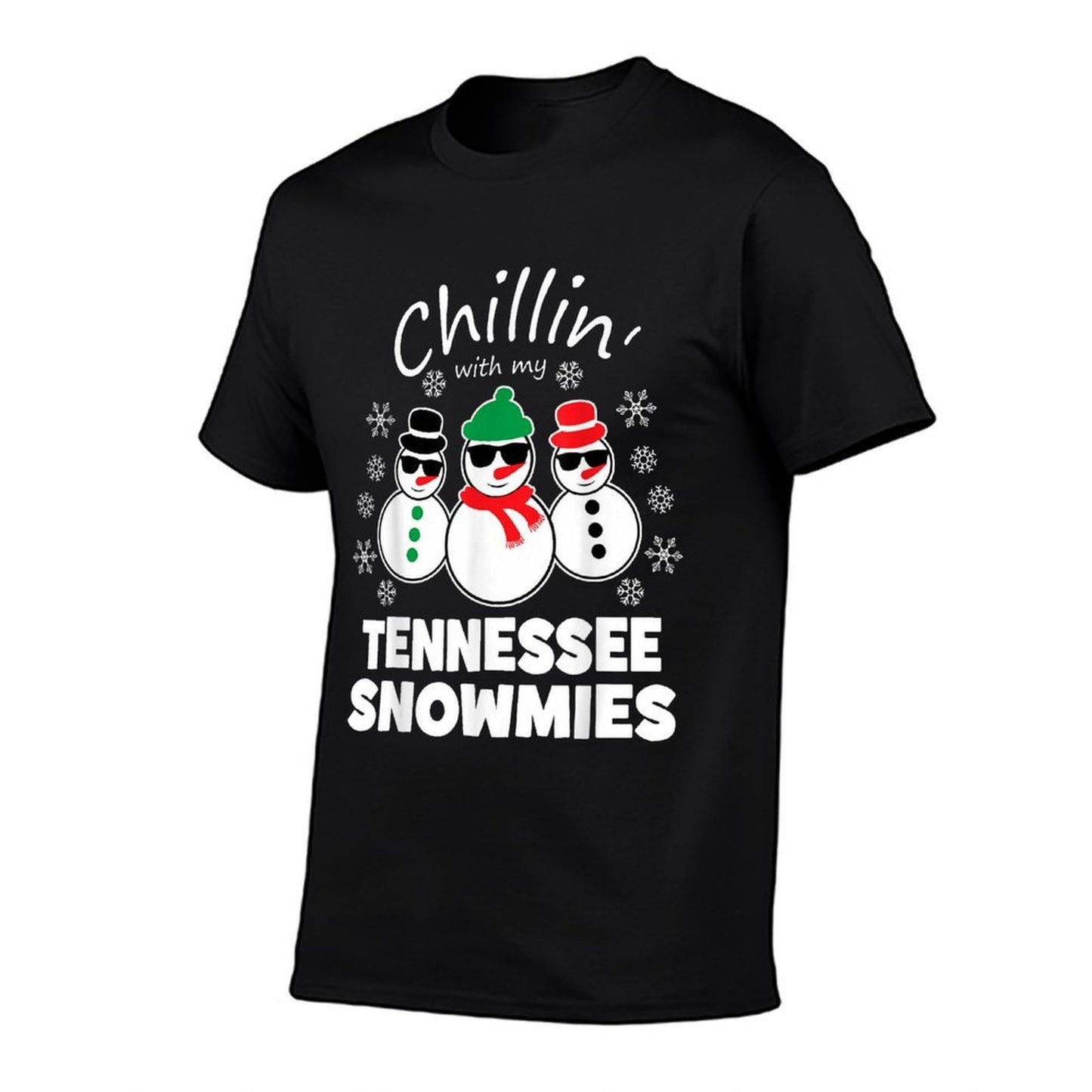 Chillin With My Tennessee Snowmies Funny Christmas  Fade-proof Color T-Shirt