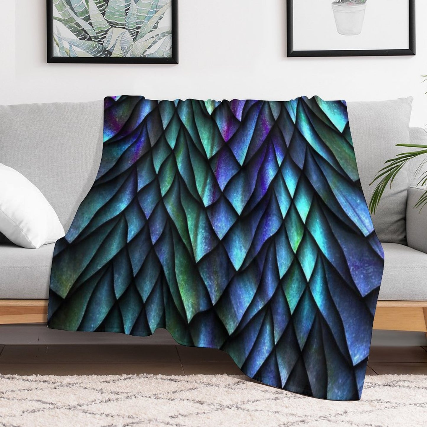 Dragon Scales Throw Blanket