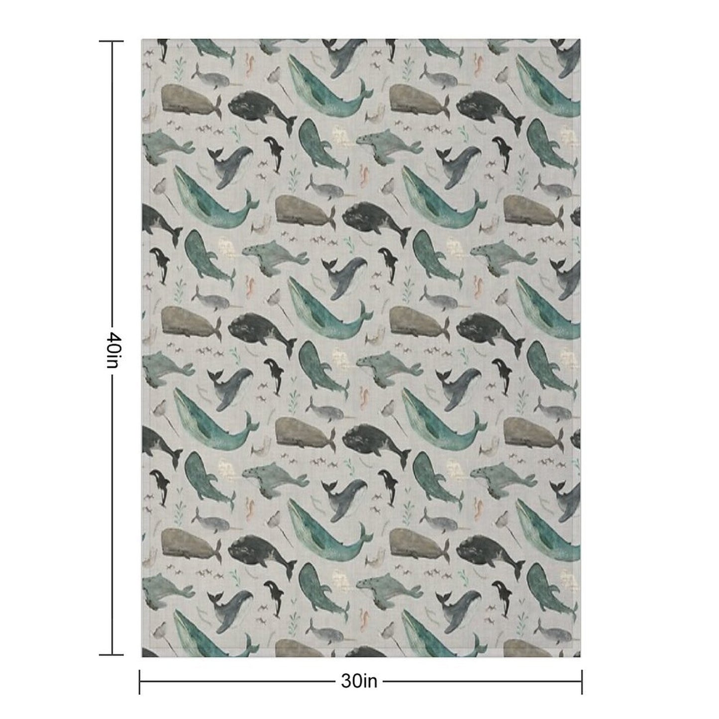 Whale Song Gray Throw Blanket