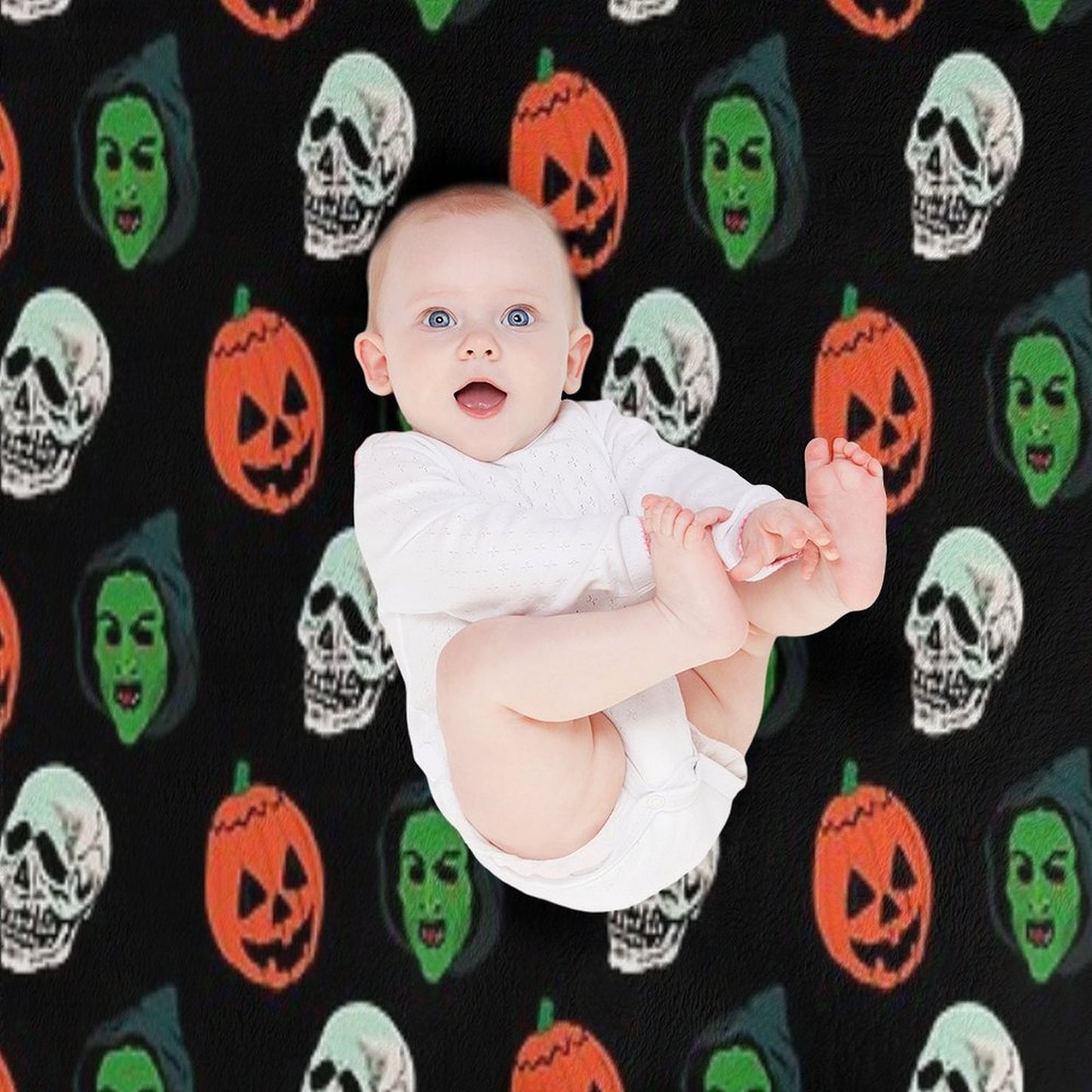 Silver Shamrock Mask Set Throw Blanket