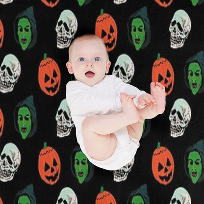 Silver Shamrock Mask Set Throw Blanket