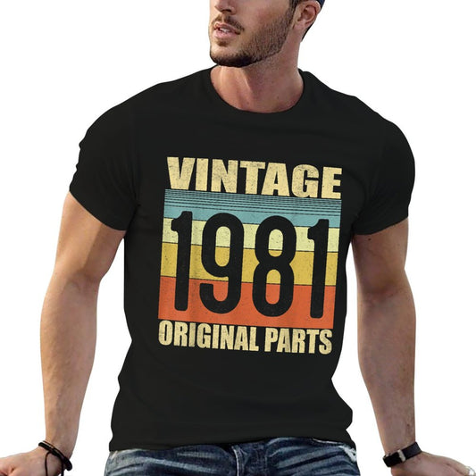 Vintage 1981 40th Birthday Gift Men Women 40 Years Old  Wrinkle-resistant T-Shirt