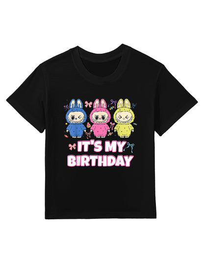 Kids Groovy It's My Birthday Girls Kidsns Labubu Bday Kids T-Shirt
