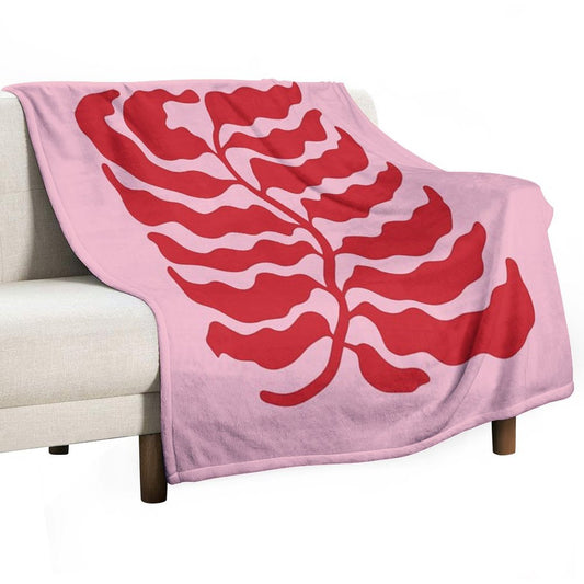 Wild Ferns Wine Edition Art Print  Mid-Century Edition Throw Blanket