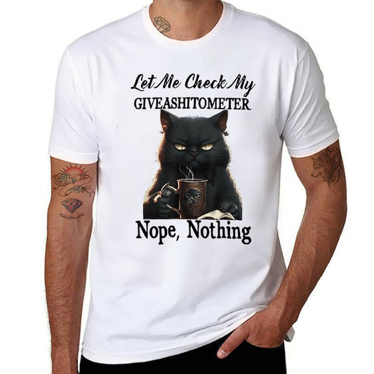 Cat Let Me Check My Giveashitometer Nope Nothing  Wrinkle-resistant T-Shirt