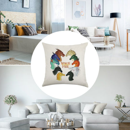 Wings of Fire - All Together Linen Throw Pillow Cover