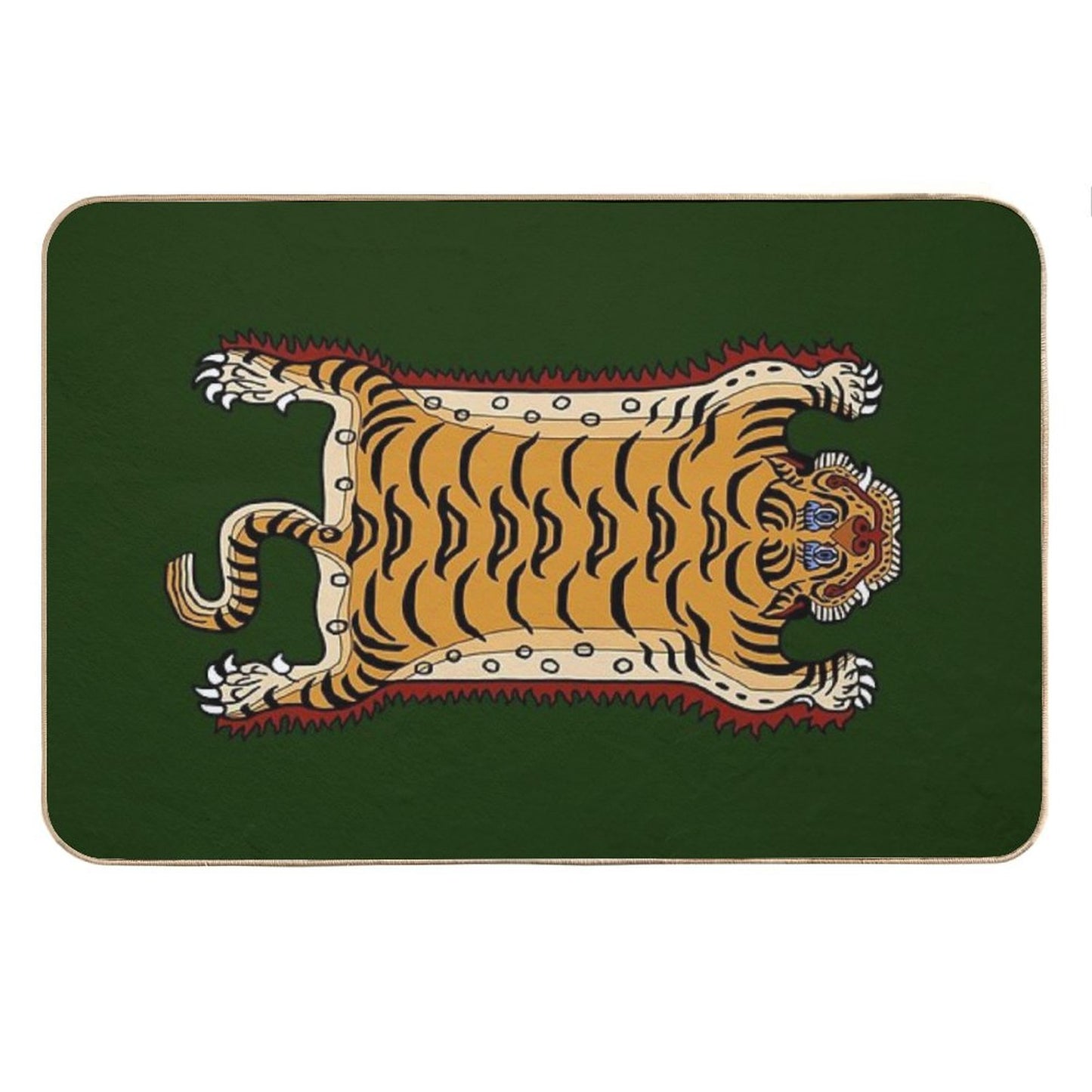 TIBETAN TIGER RUG 1-green Bath Mat