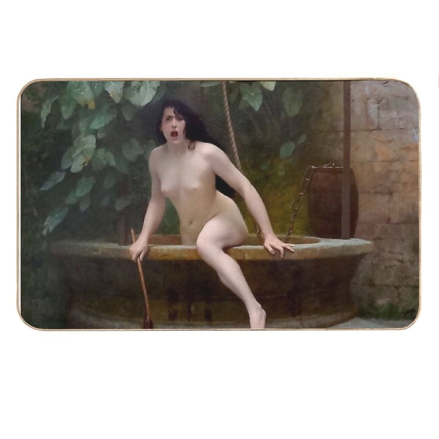 TRUTH COMING OUT OF HER WELL TO SHAME MANKIND - JEAN-LEON GEROME Bath Mat