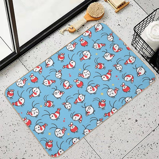 Shy Shrimp Pattern  Slip-Resistant Bath Mat