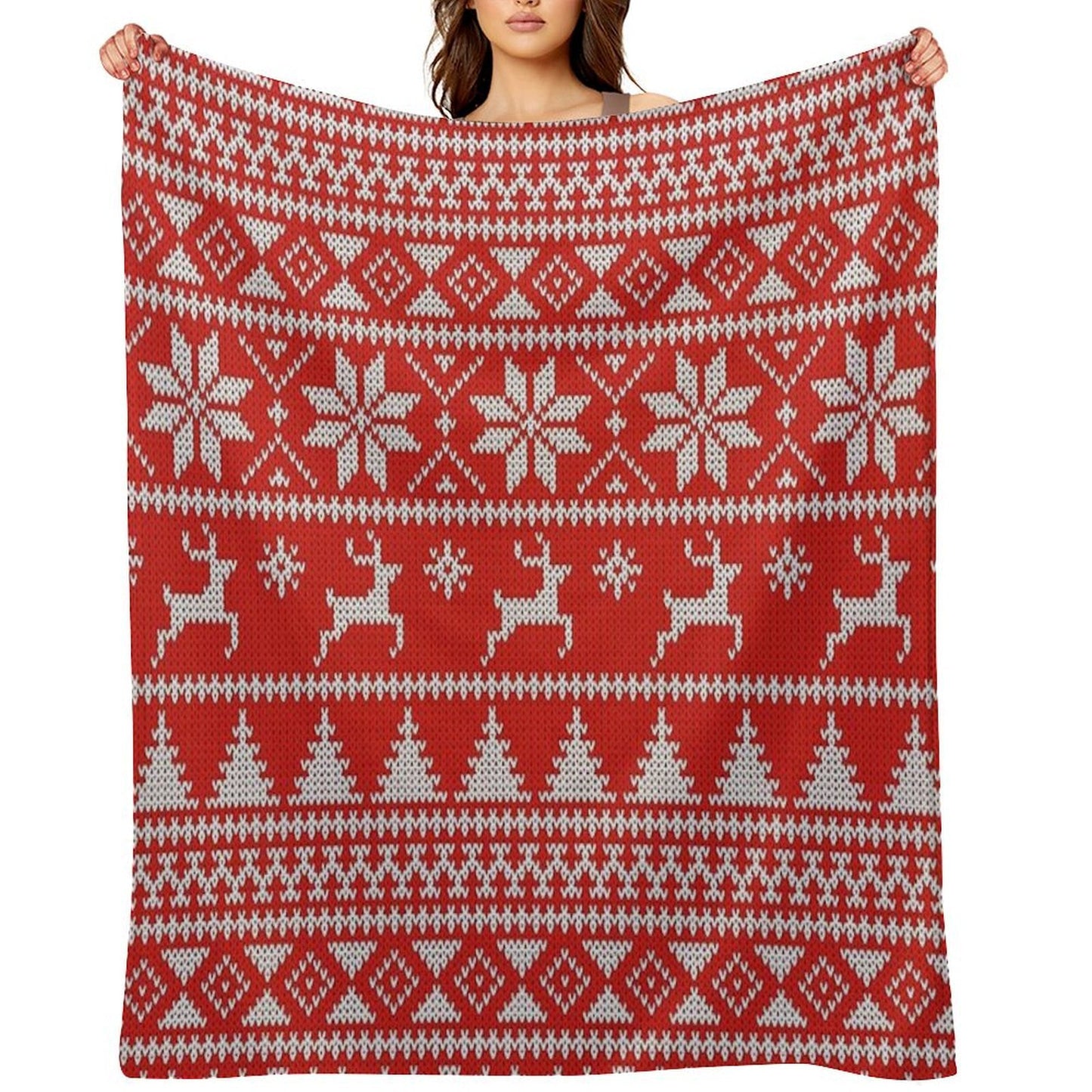 Fair Isle Christmas Throw Blanket