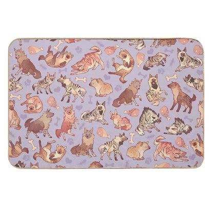 Hyenas in Lavender  Multi-Purpose Bath Mat