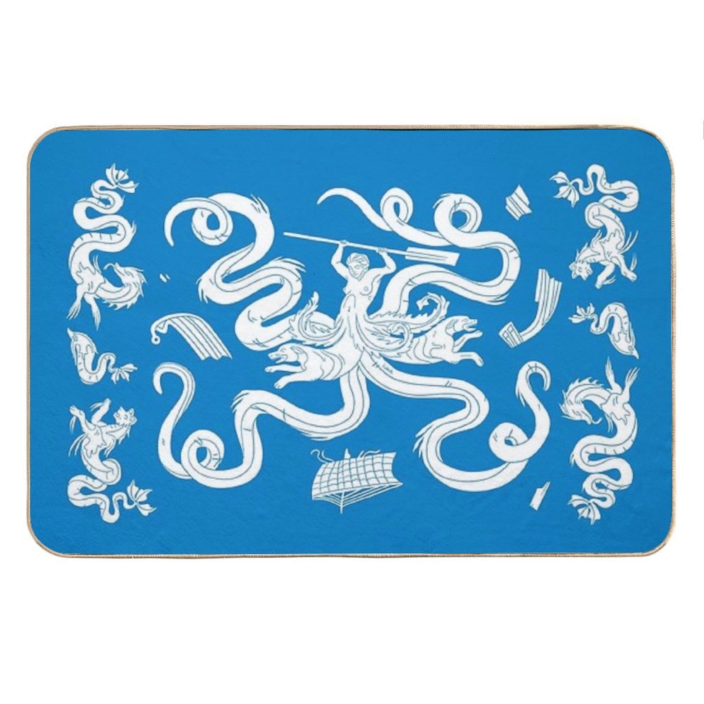 Scylla Mosaic - Blue Bath Mat