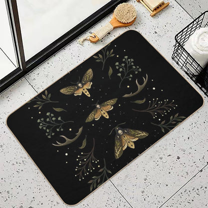 Death Head Moths Night Bath Mat