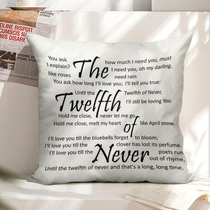 The Twelfth of Never Linen Throw Pillow Cover