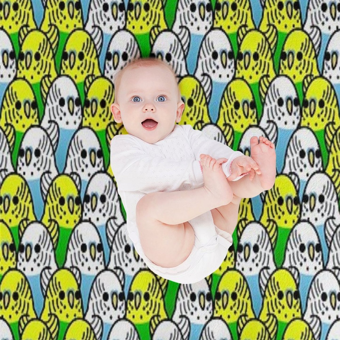 Too Many Birds! - Budgie Squad 1 Throw Blanket