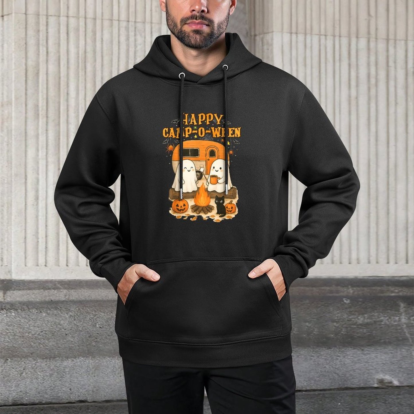 Happy Camp-O-Ween Halloween Camping Ghosts And Campfires Easy Care Hoodie