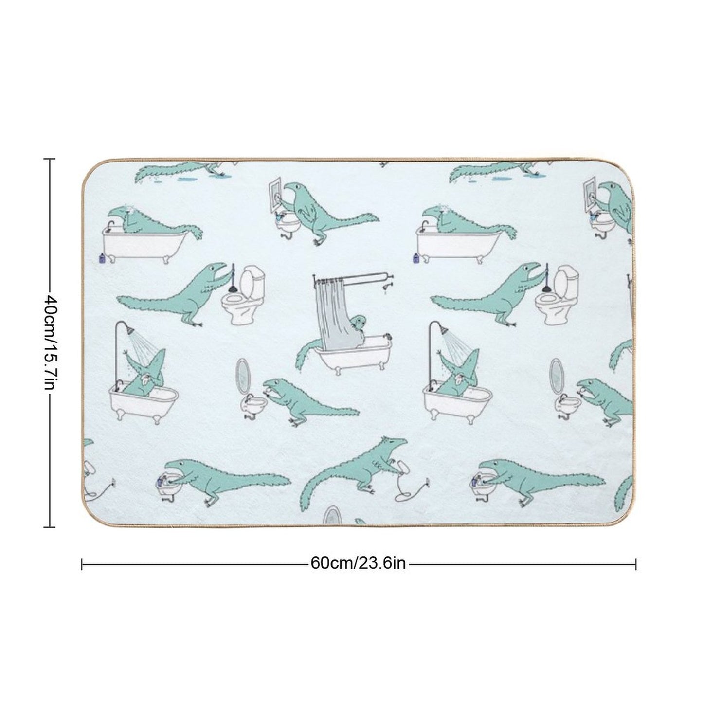 Bathroom Dinosaur Pattern Bath Mat