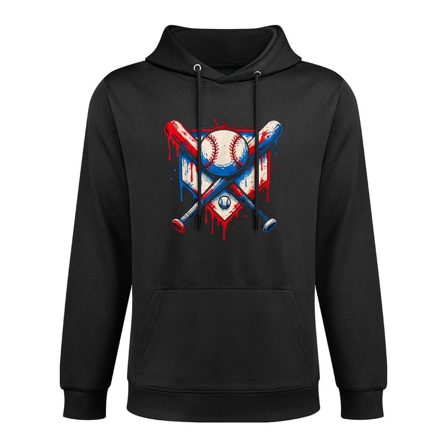 American Baseball Drip for Boys Graffiti Ball And Bat Youth Shape Retention Hoodie
