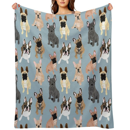 FRENCH BULLDOGS Throw Blanket