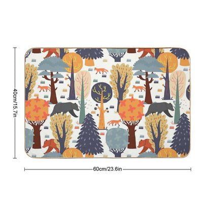 Woodland Animal Pattern for Kids Bath Mat
