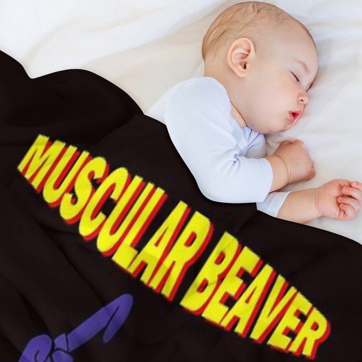 Muscular Beaver Throw Blanket
