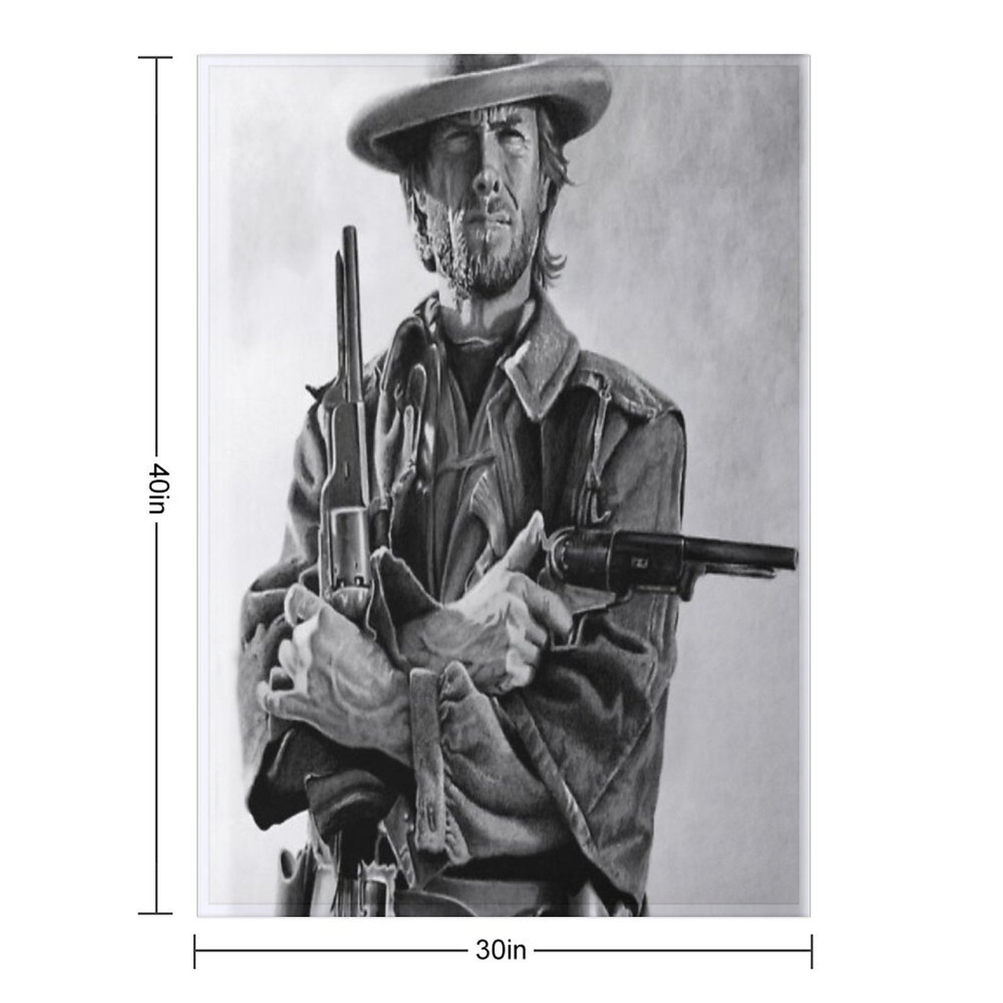 Clint Eastwood Josey Wales  Drawing Throw Blanket