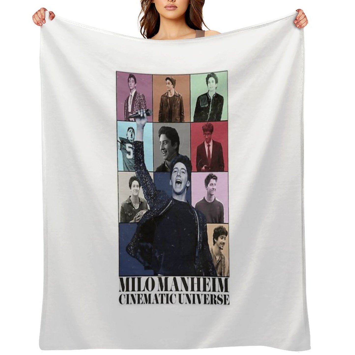 Milo Manheim Cinematic Universe (Eras Tour Style) Throw Blanket