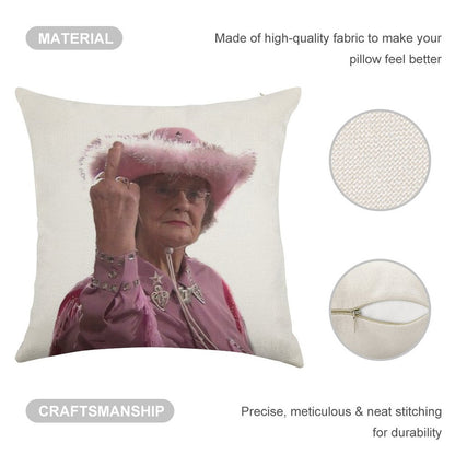 Doris Gavin & Stacey Middle Finger Linen Throw Pillow Cover