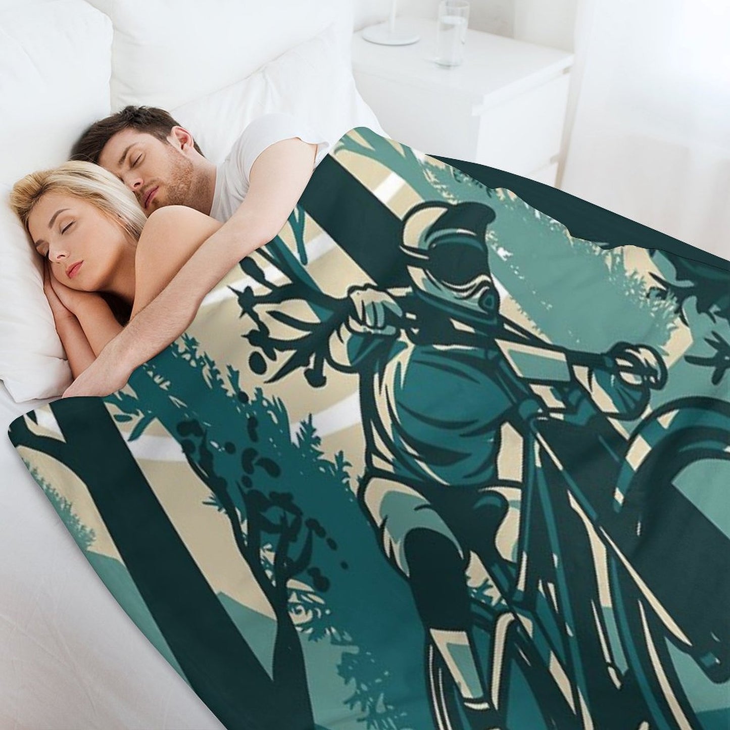 Mountain Biker Throw Blanket