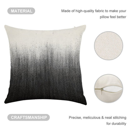 Charcoal Ombré Linen Throw Pillow Cover