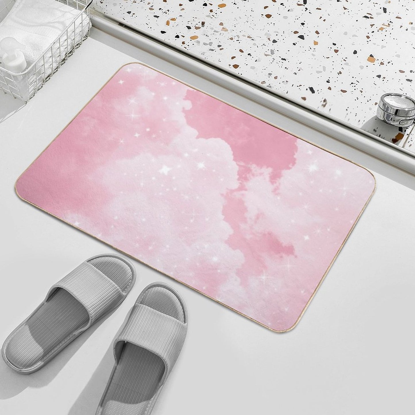 Pink Clouds Sparkling Bath Mat
