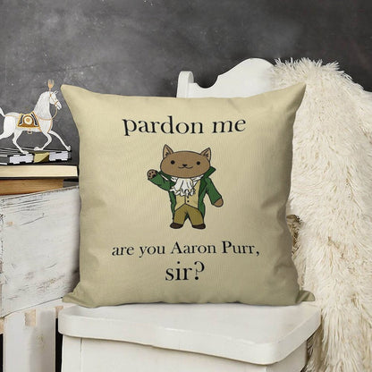 Alexander Hamilcat (Black Text) Linen Throw Pillow Cover
