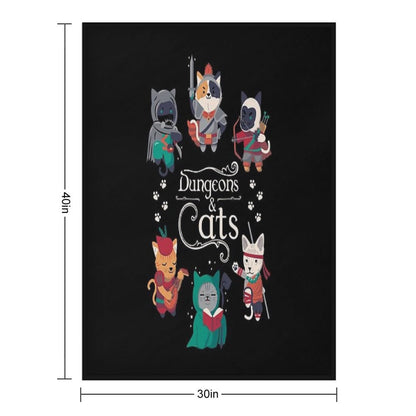 Dungeons And Cats 2.0 Throw Blanket