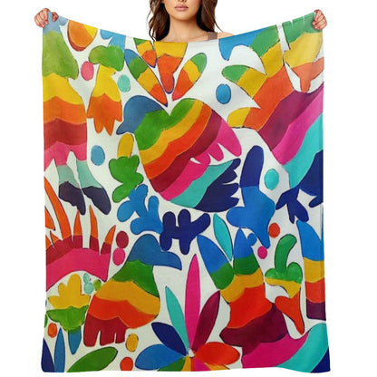 Mexican Otomi Colors Throw Blanket